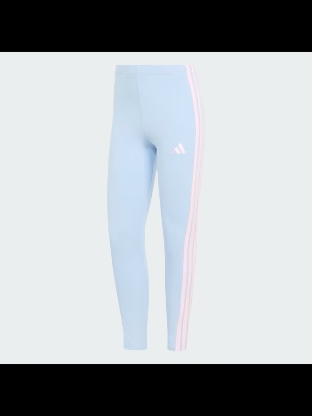 adidas Light Blue Leggings with Pink Side Stripes